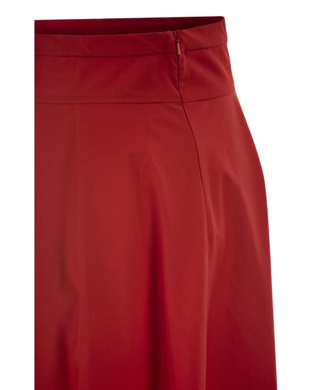 MAX MARA Красная хлопковая юбка миди, фото 4