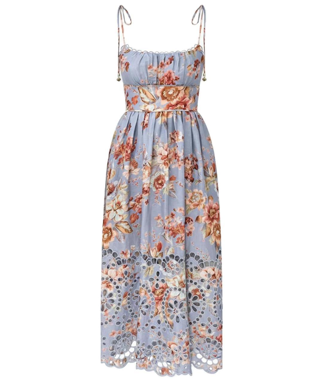 ZIMMERMANN Синее льняное повседневное платье, фото 1