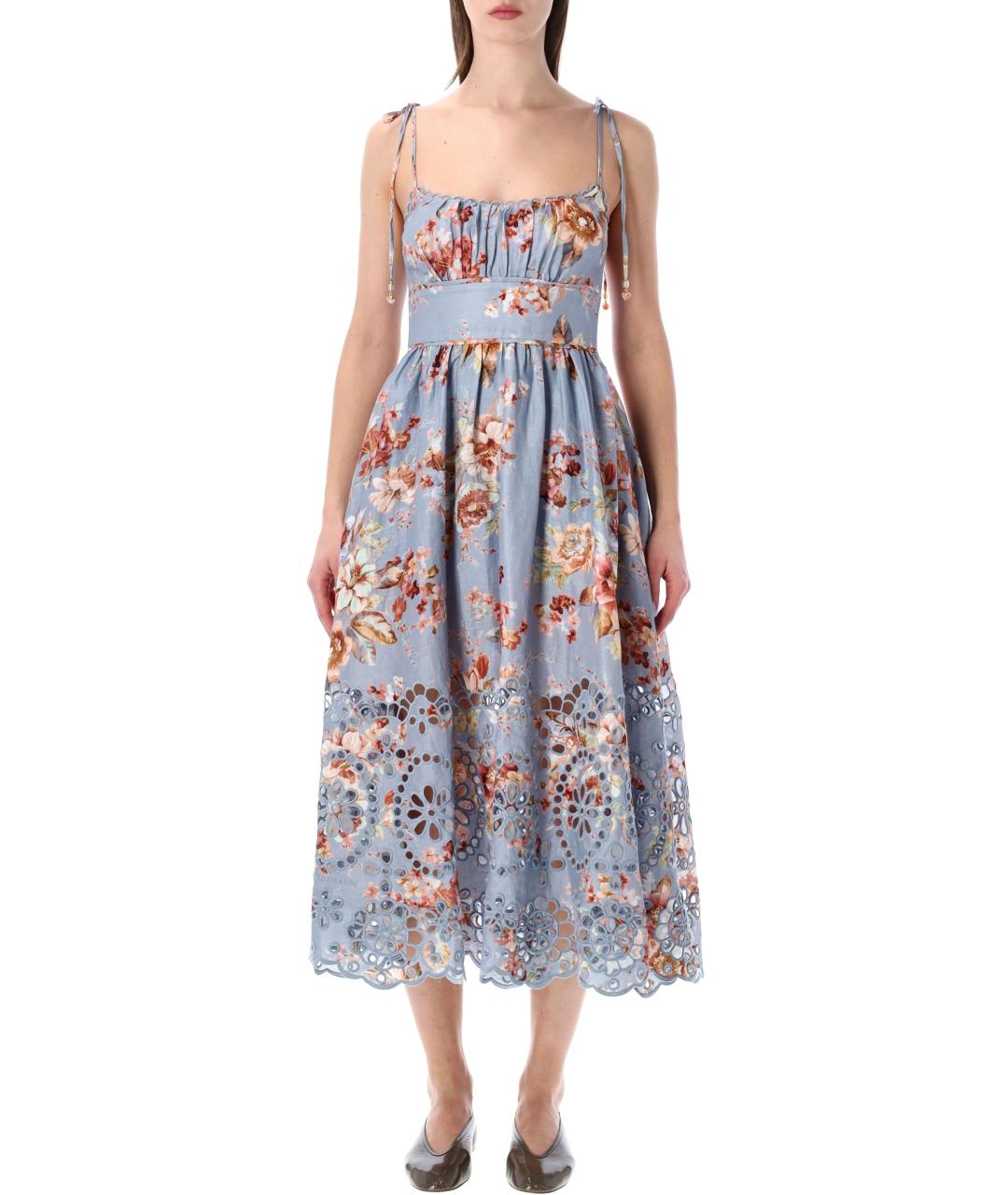 ZIMMERMANN Синее льняное повседневное платье, фото 2