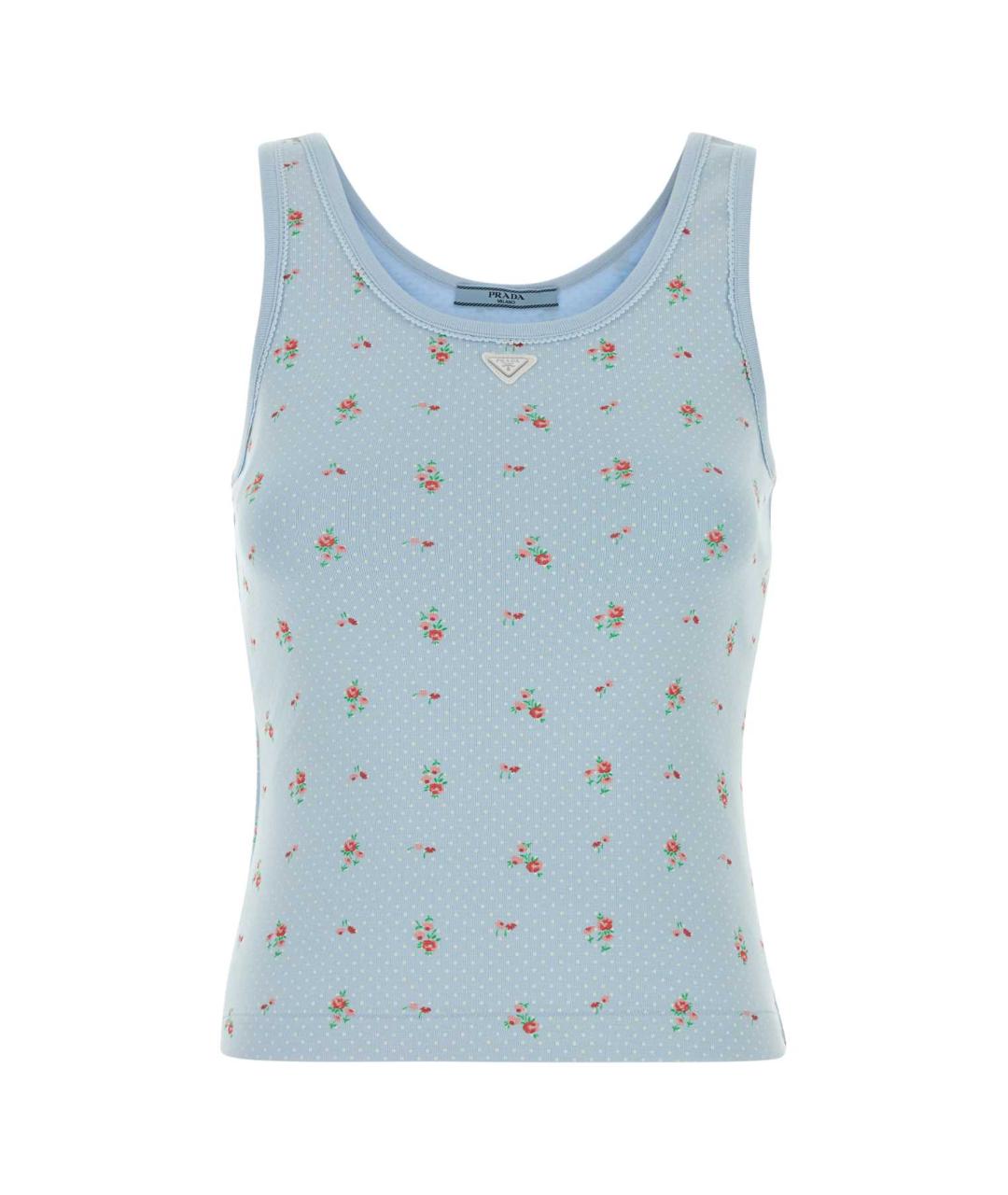 PRADA Голубая хлопковая майка, фото 1