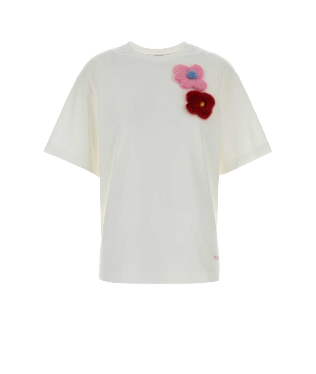 FENDI Белая хлопковая футболка, фото 1