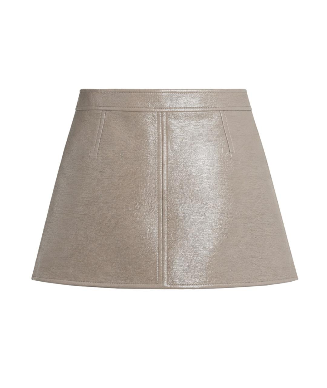 COURREGES Коричневая хлопковая юбка мини, фото 3