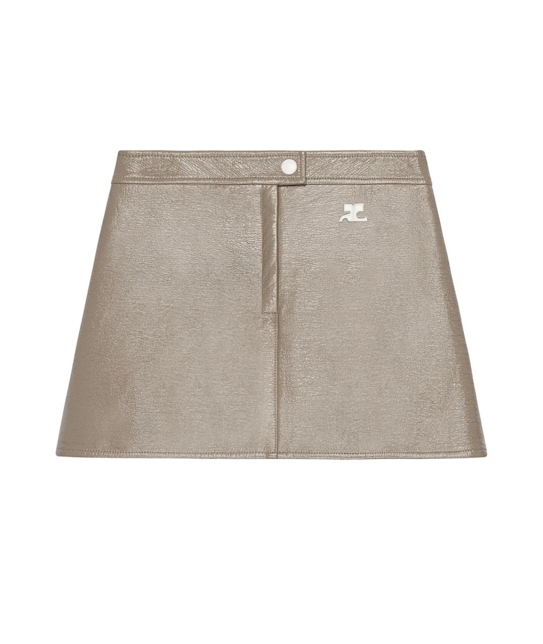 COURREGES Коричневая хлопковая юбка мини, фото 1