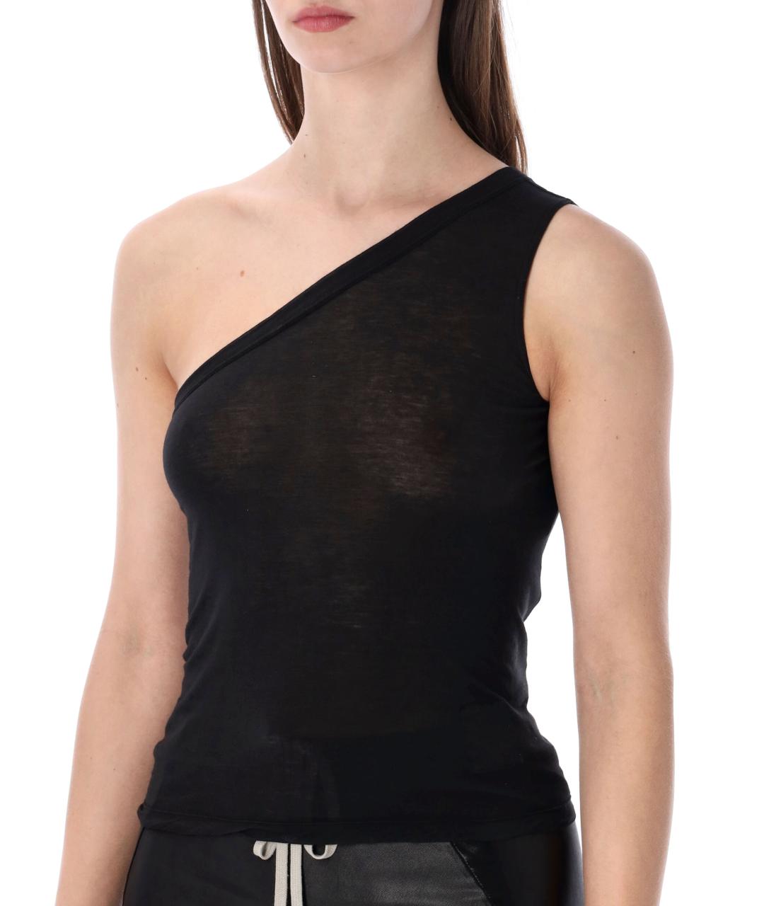 RICK OWENS Черная хлопковая майка, фото 3