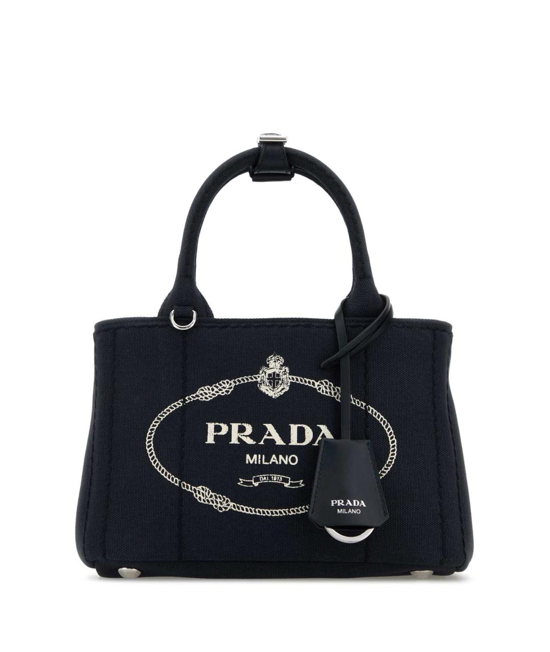 PRADA Темно-синяя тканевая сумка тоут, фото 1