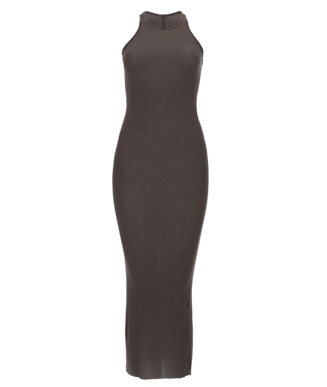 RICK OWENS Серое шелковое повседневное платье, фото 1