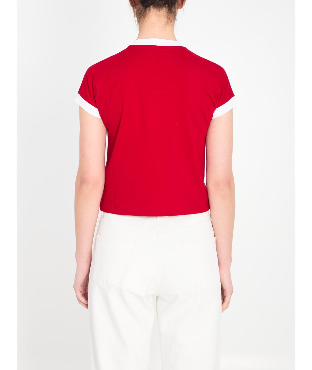 VERSACE Красная хлопковая футболка, фото 4