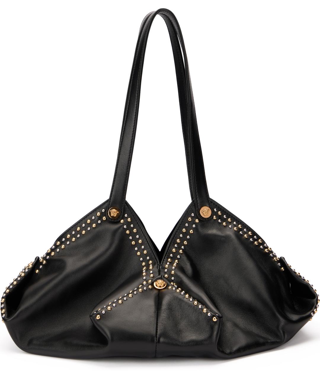 VERSACE Черная кожаная сумка через плечо, фото 4