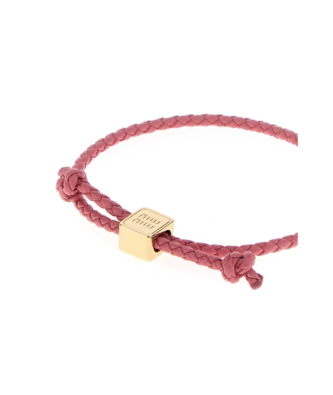 MIU MIU Розовый кожаный браслет, фото 2