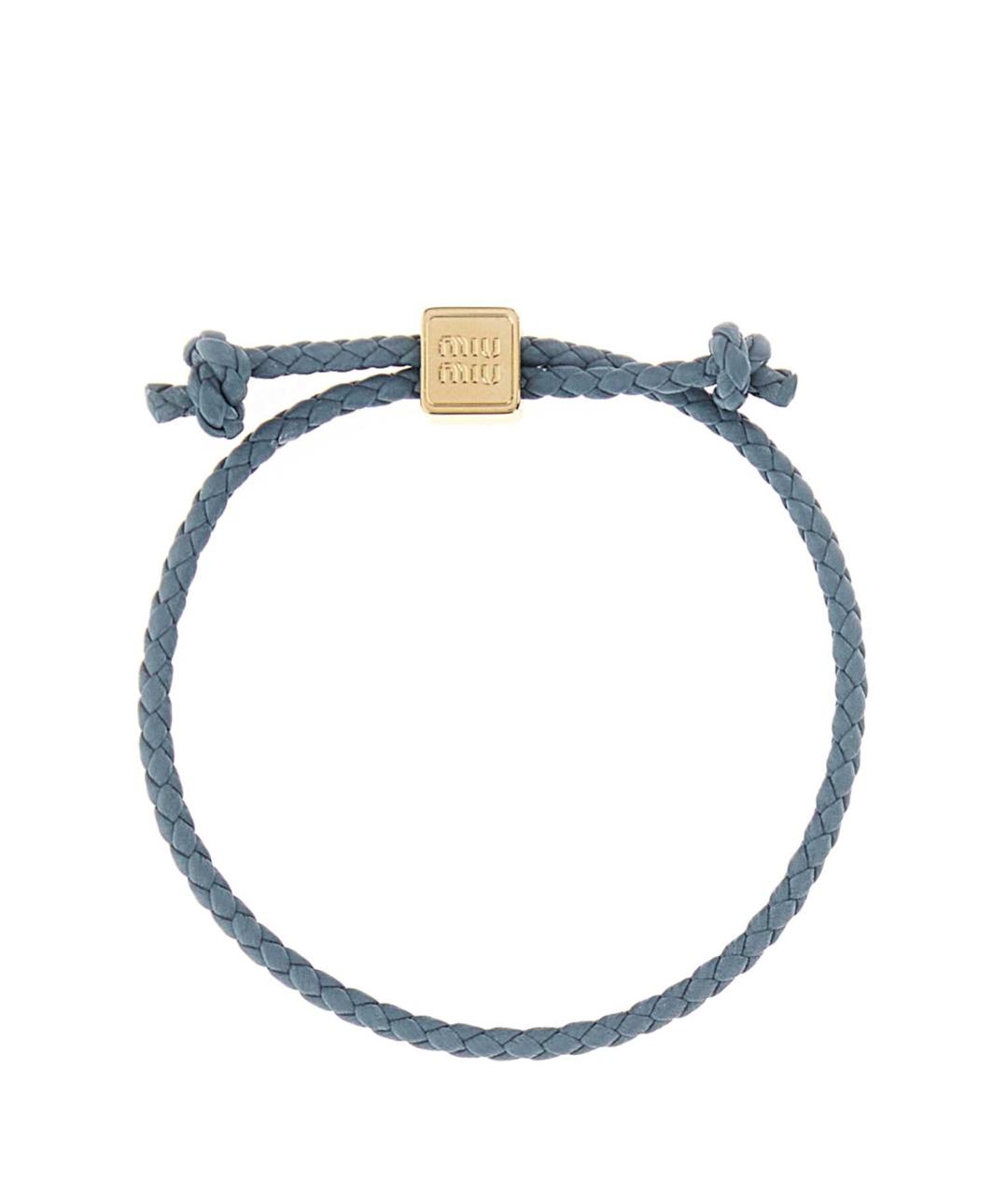 MIU MIU Голубой кожаный браслет, фото 1
