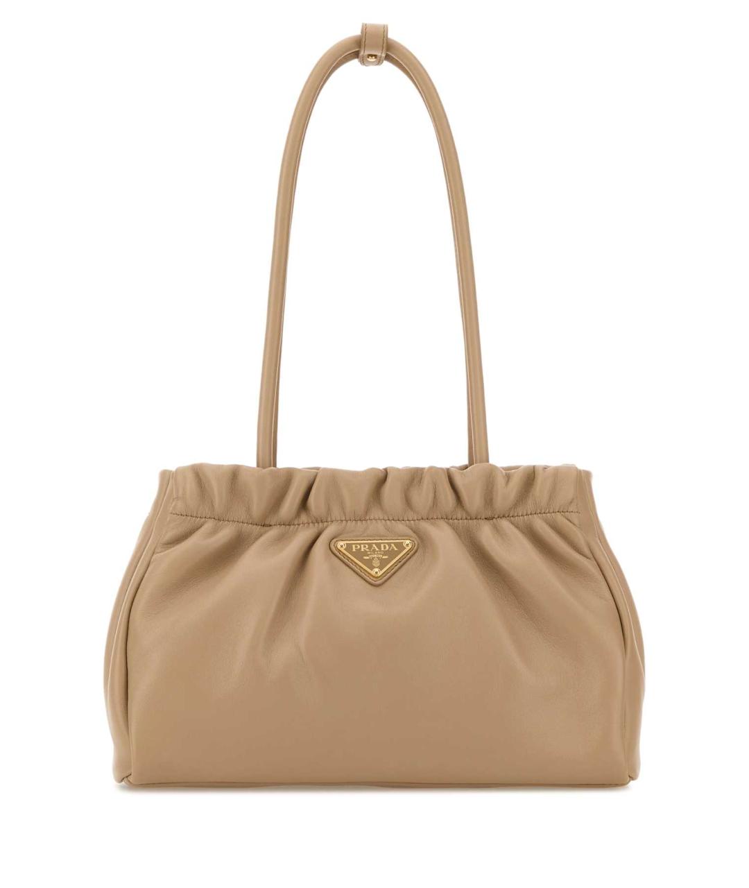 PRADA Бежевая кожаная сумка через плечо, фото 1
