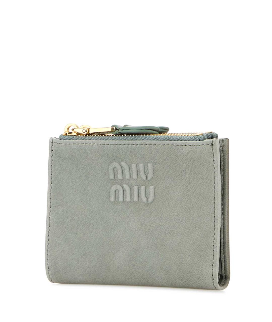 MIU MIU Зеленый кожаный кошелек, фото 2