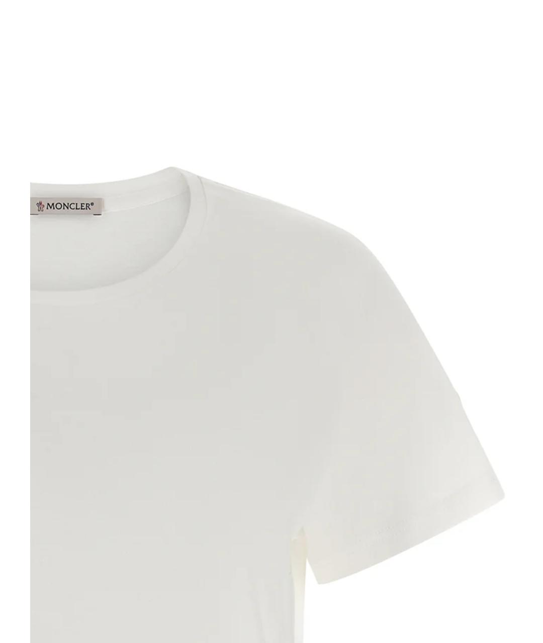 MONCLER Белая хлопковая футболка, фото 3