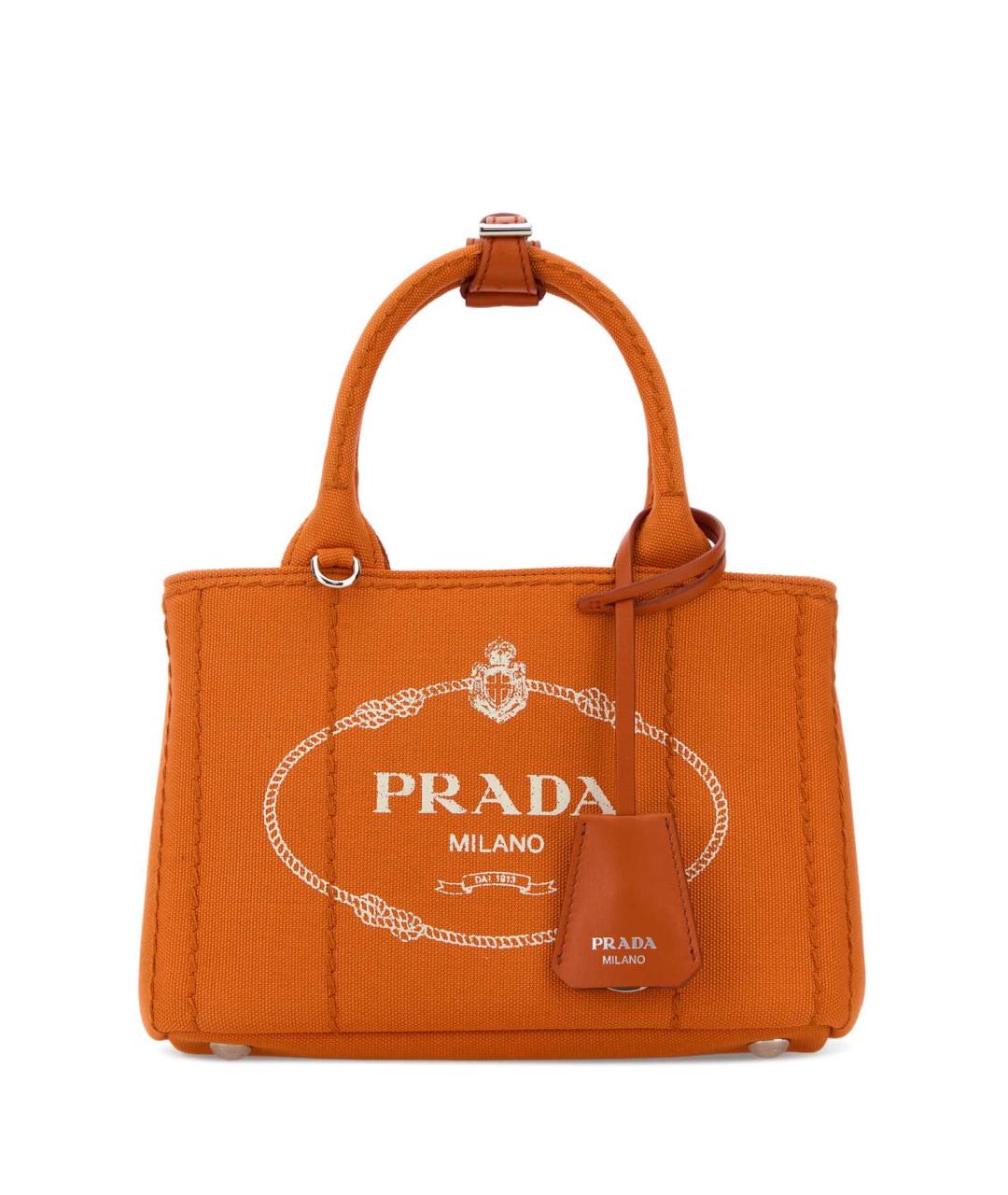 PRADA Оранжевая тканевая сумка тоут, фото 1