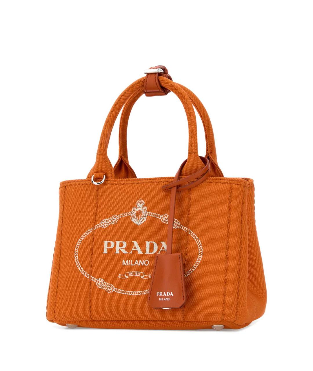 PRADA Оранжевая тканевая сумка тоут, фото 2