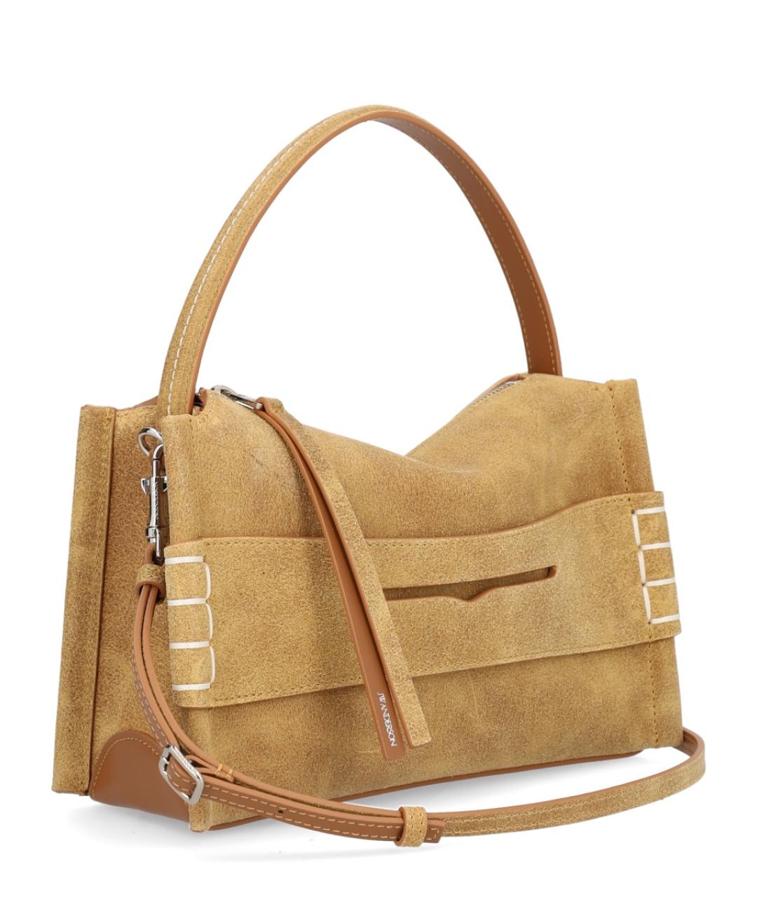 J.W.ANDERSON Бежевая замшевая сумка через плечо, фото 3