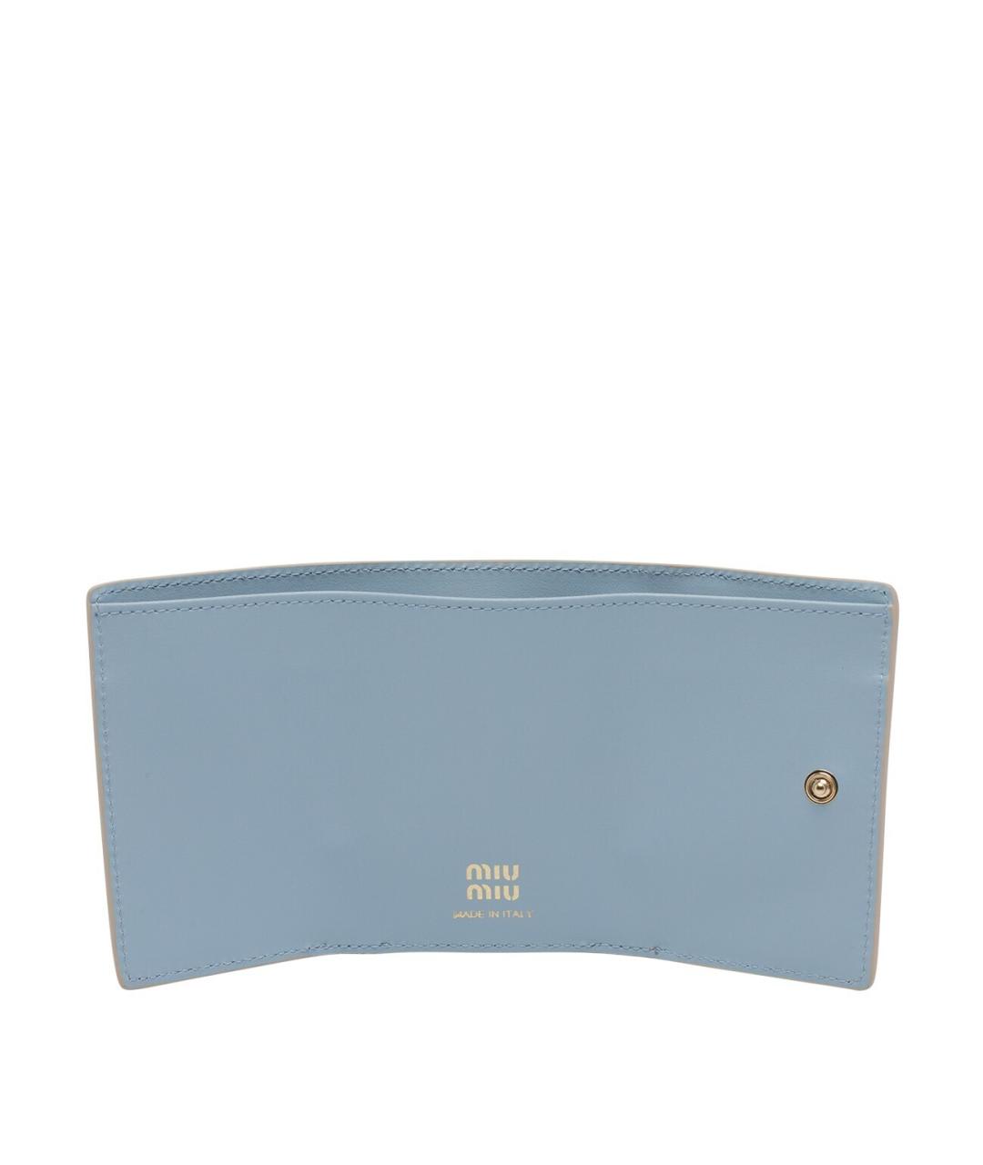 MIU MIU Бежевый кожаный кошелек, фото 3