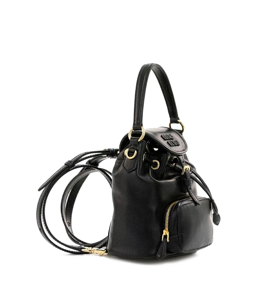 MIU MIU Черный кожаный рюкзак, фото 3