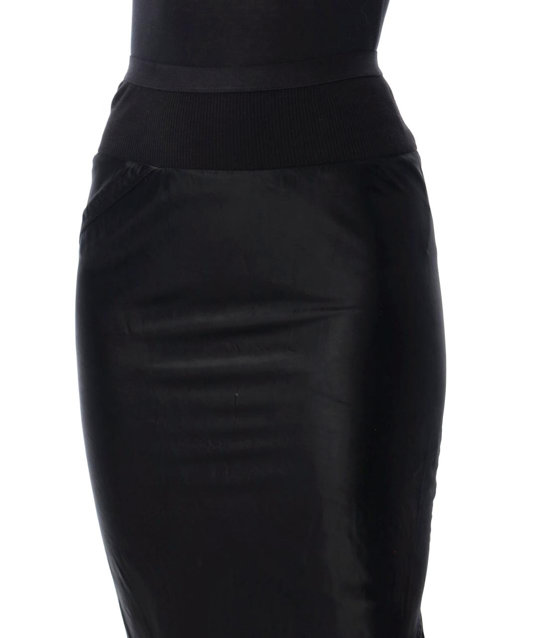 RICK OWENS Черная хлопковая юбка миди, фото 3