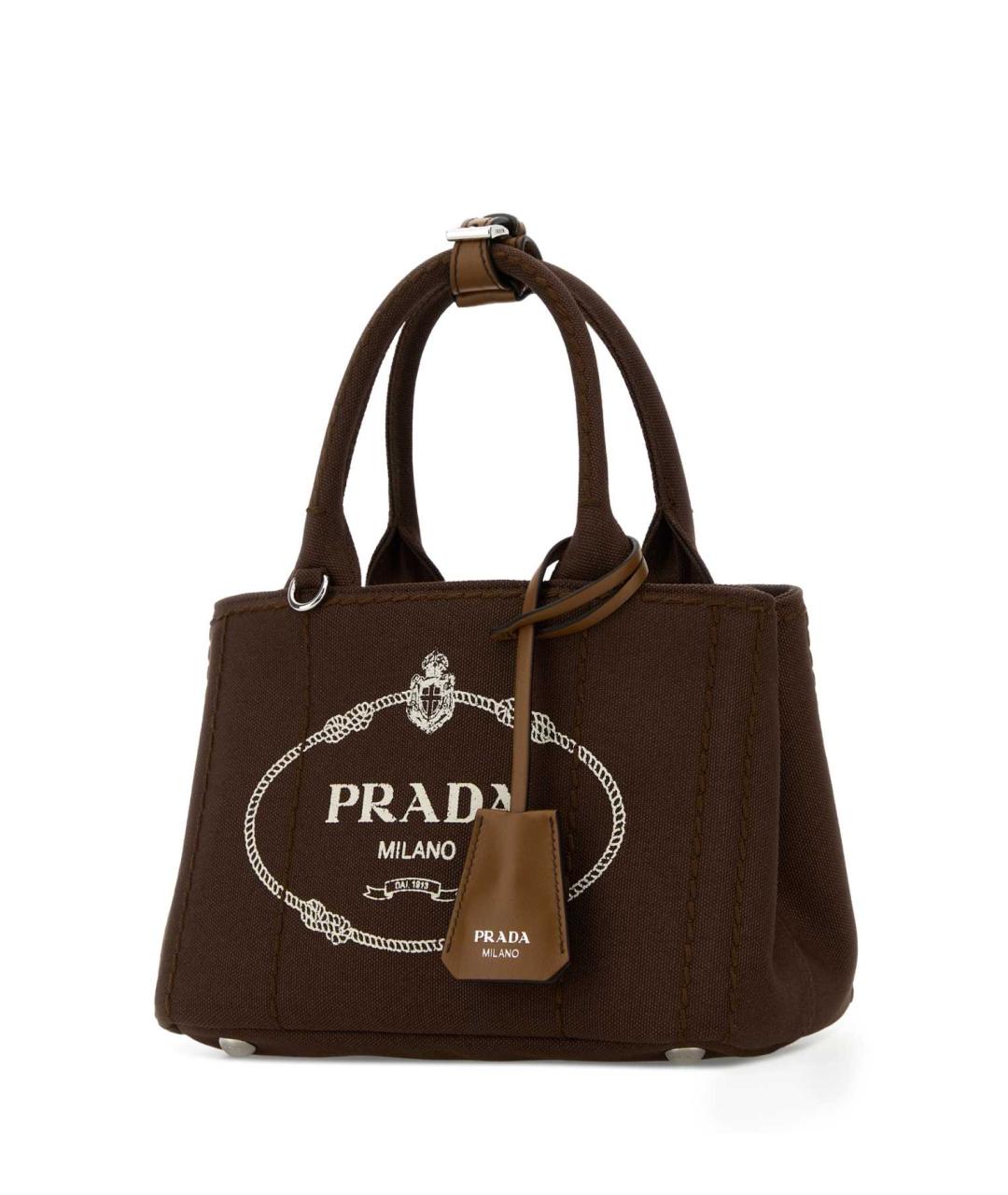 PRADA Коричневая тканевая сумка тоут, фото 2