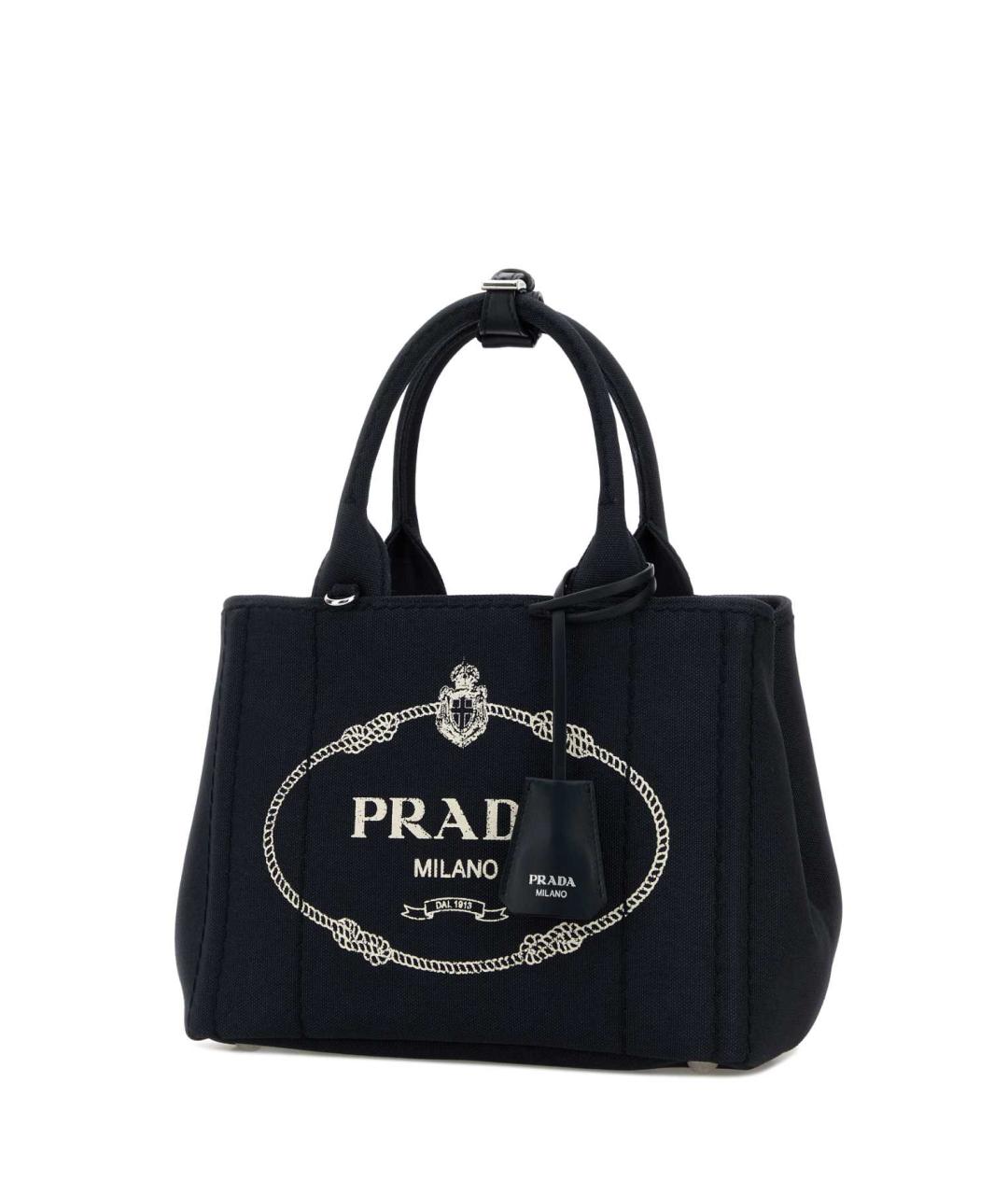 PRADA Темно-синяя тканевая сумка тоут, фото 2