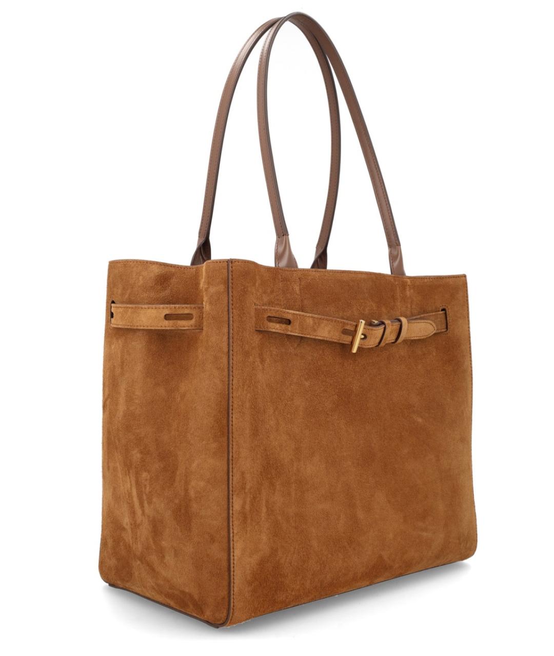 TOM FORD Коричневая замшевая сумка тоут, фото 3