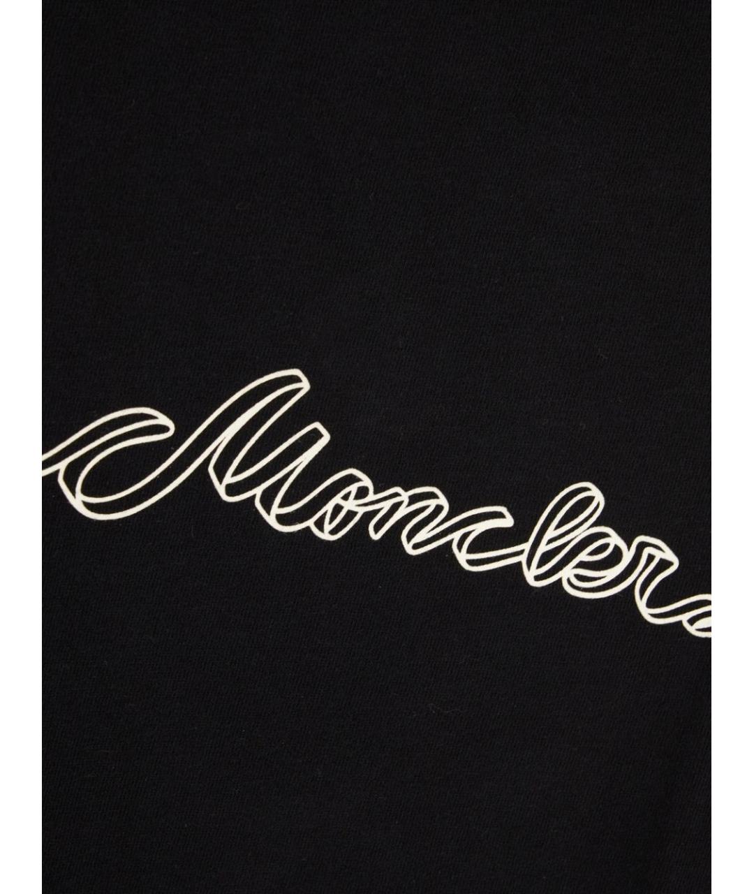 MONCLER Черная хлопковая футболка, фото 3