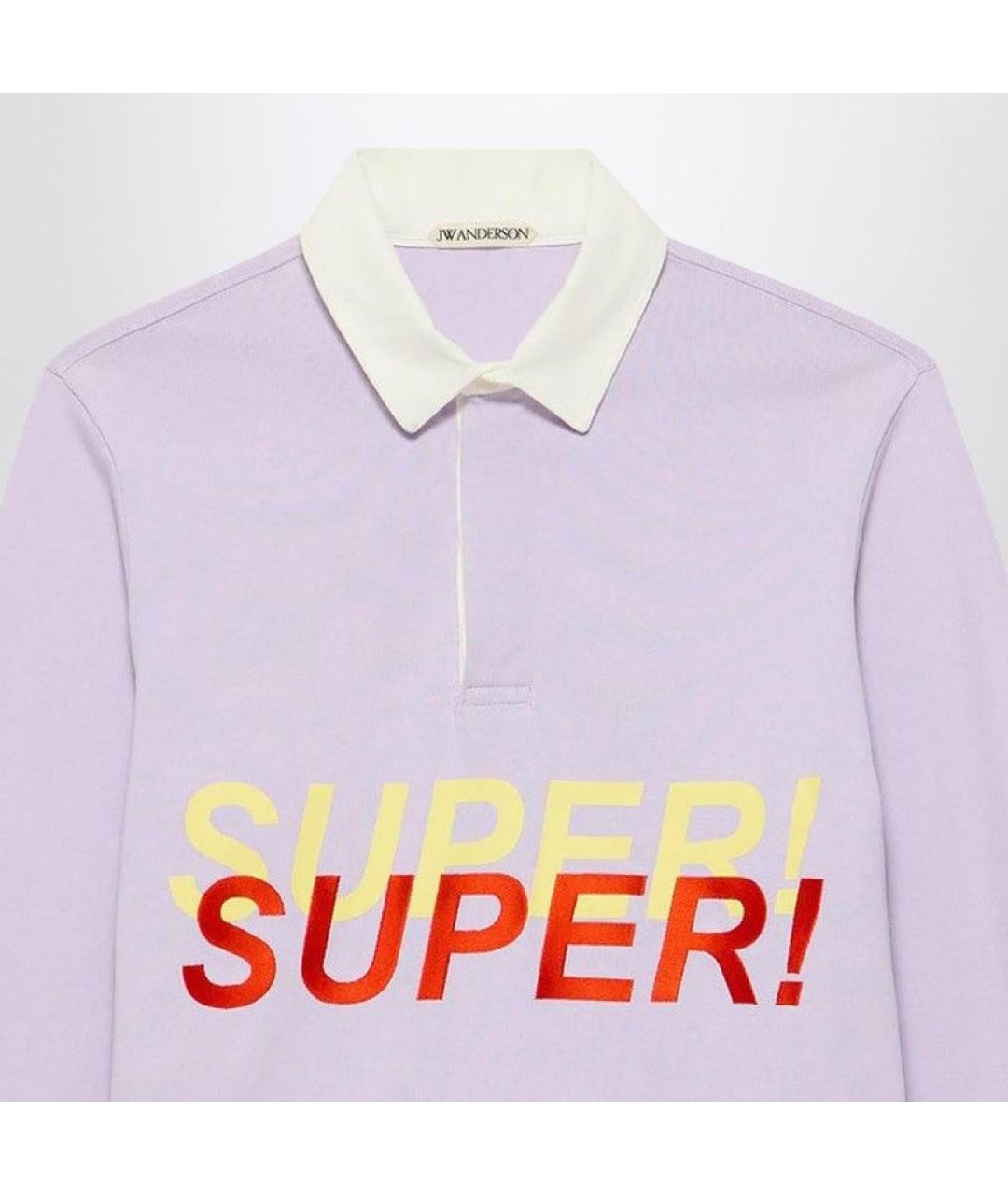 J.W.ANDERSON Фиолетовое хлопковое поло с длинным рукавом, фото 2