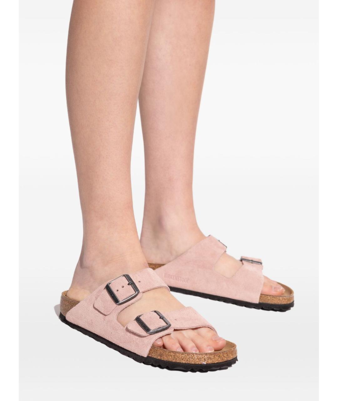 BIRKENSTOCK Розовые замшевые шлепанцы, фото 3