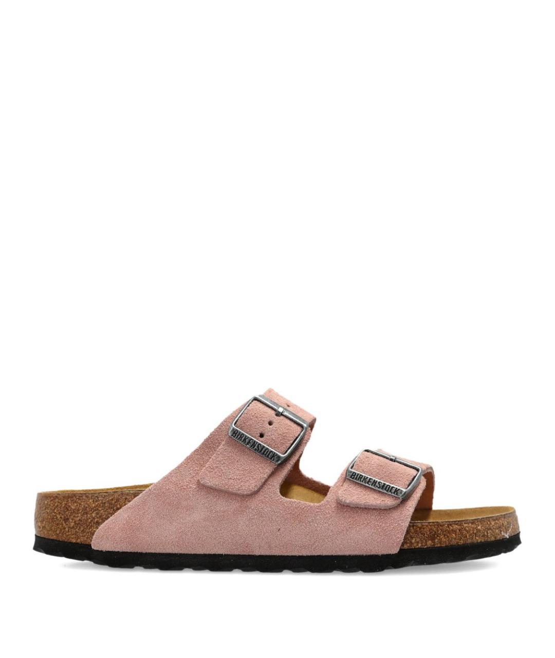 BIRKENSTOCK Розовые замшевые шлепанцы, фото 1