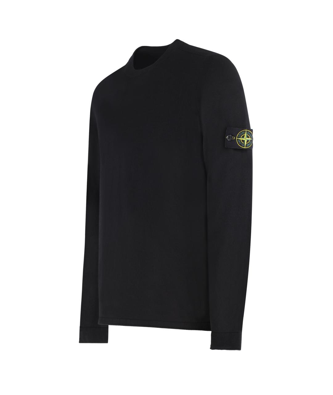 STONE ISLAND Черный хлопковый джемпер / свитер, фото 2