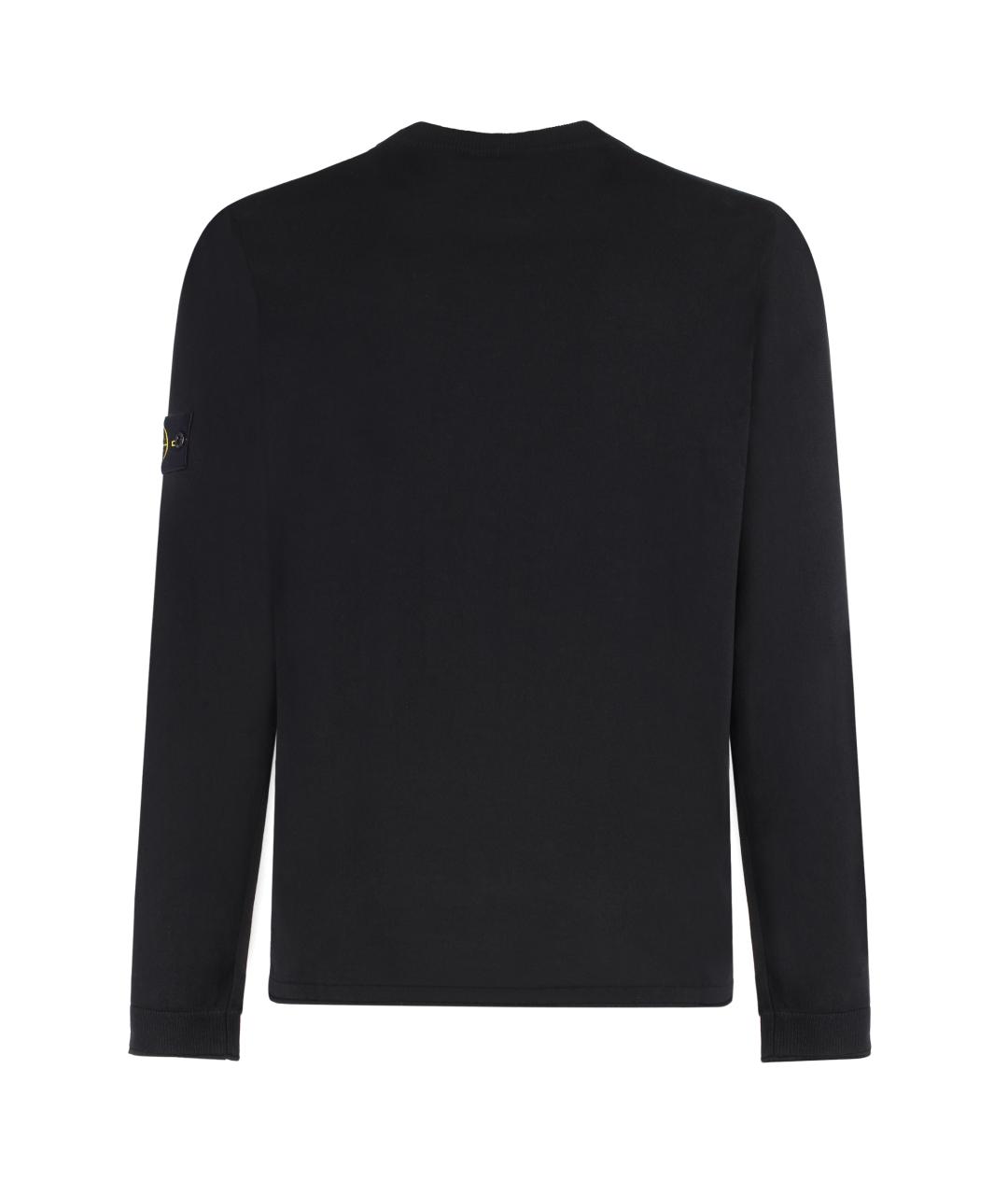 STONE ISLAND Черный хлопковый джемпер / свитер, фото 3