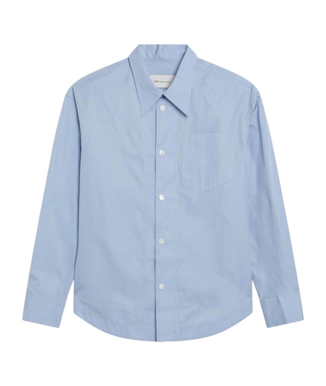 Ami Paris Синяя хлопковая кэжуал рубашка, фото 1