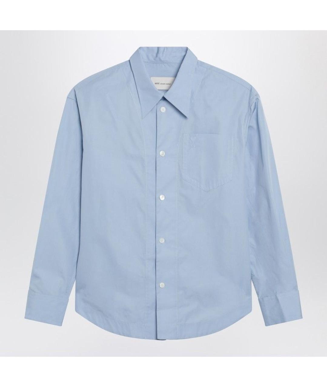 Ami Paris Синяя хлопковая кэжуал рубашка, фото 3