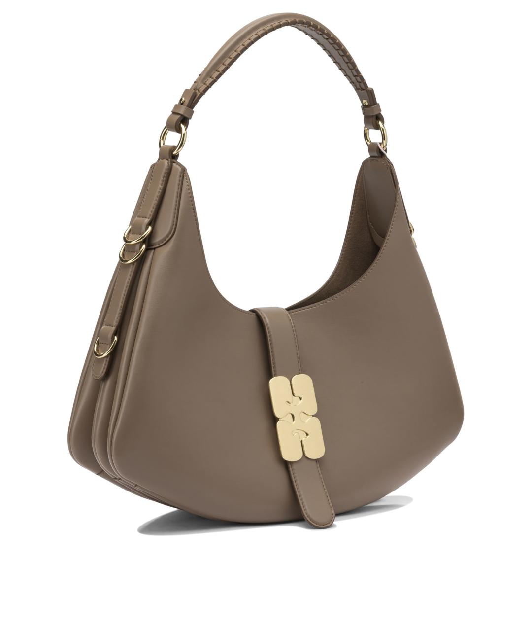 GANNI Коричневая кожаная сумка через плечо, фото 2