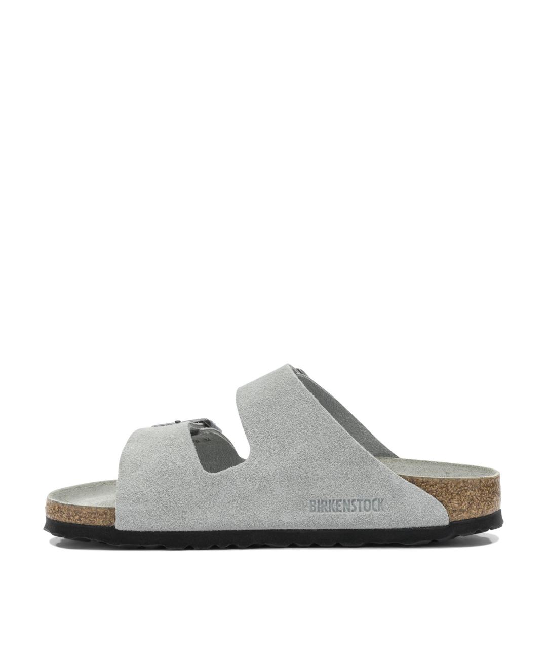 BIRKENSTOCK Серые кожаные сандалии, фото 3