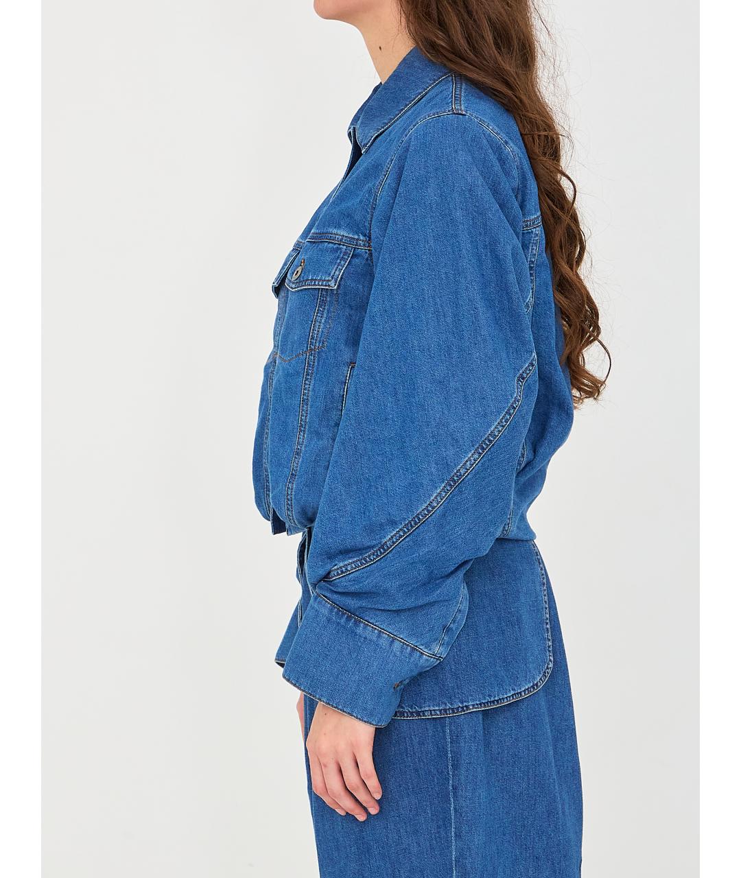 LOEWE Голубая хлопковая куртка, фото 3