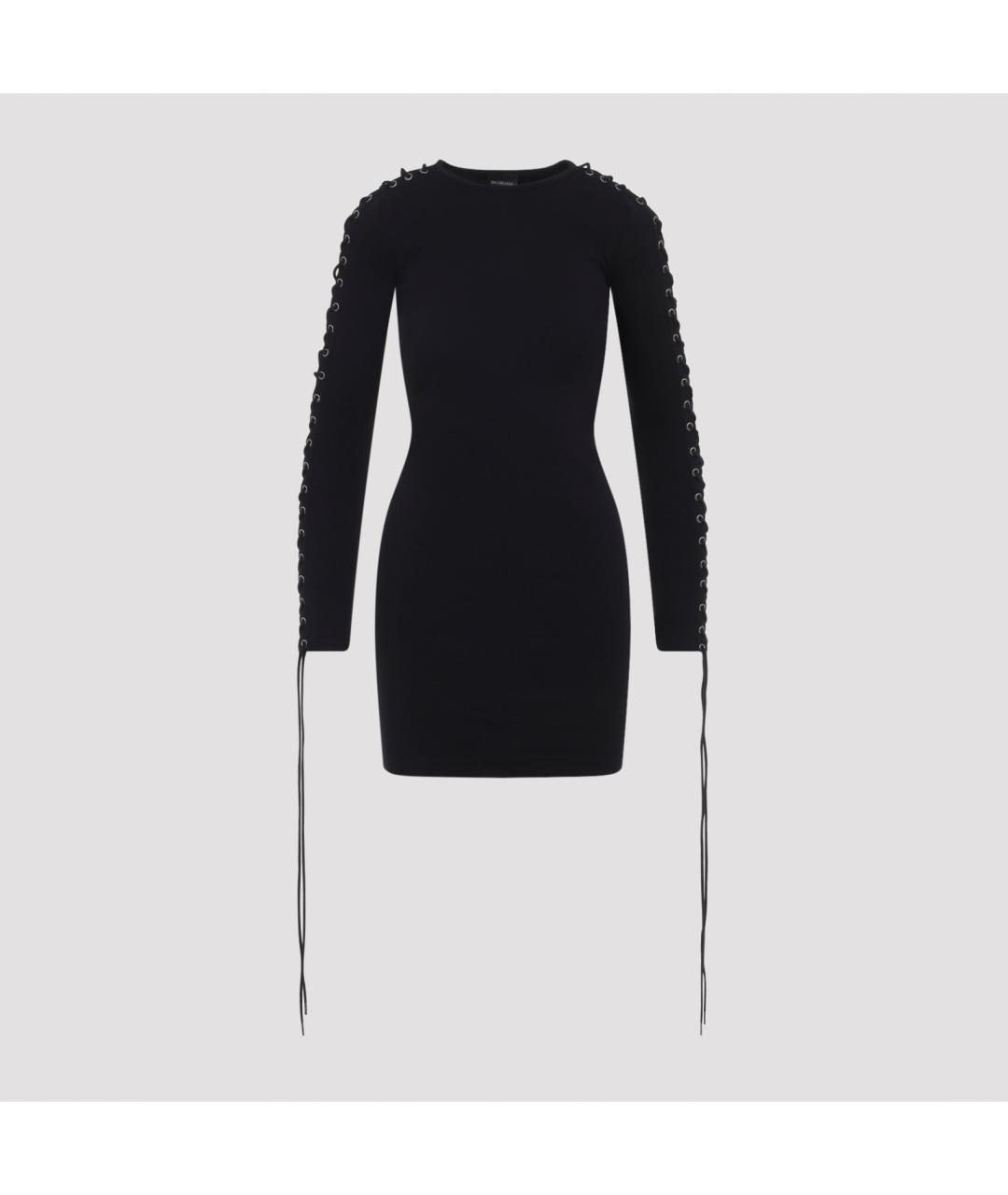 BALENCIAGA Черное хлопковое повседневное платье, фото 3