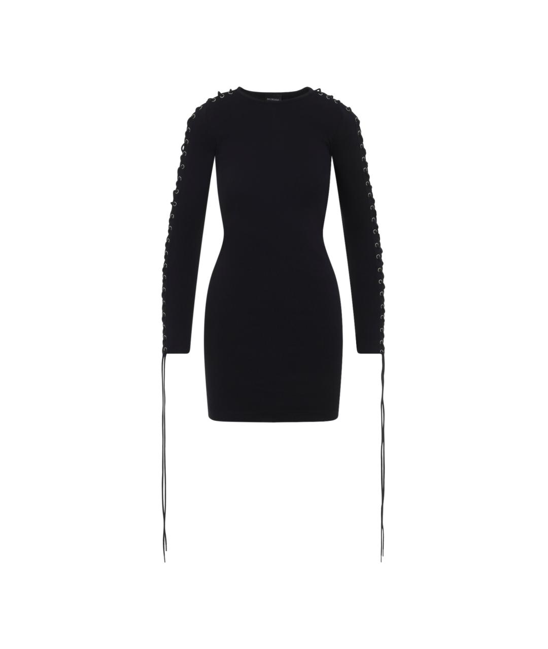 BALENCIAGA Черное хлопковое повседневное платье, фото 2