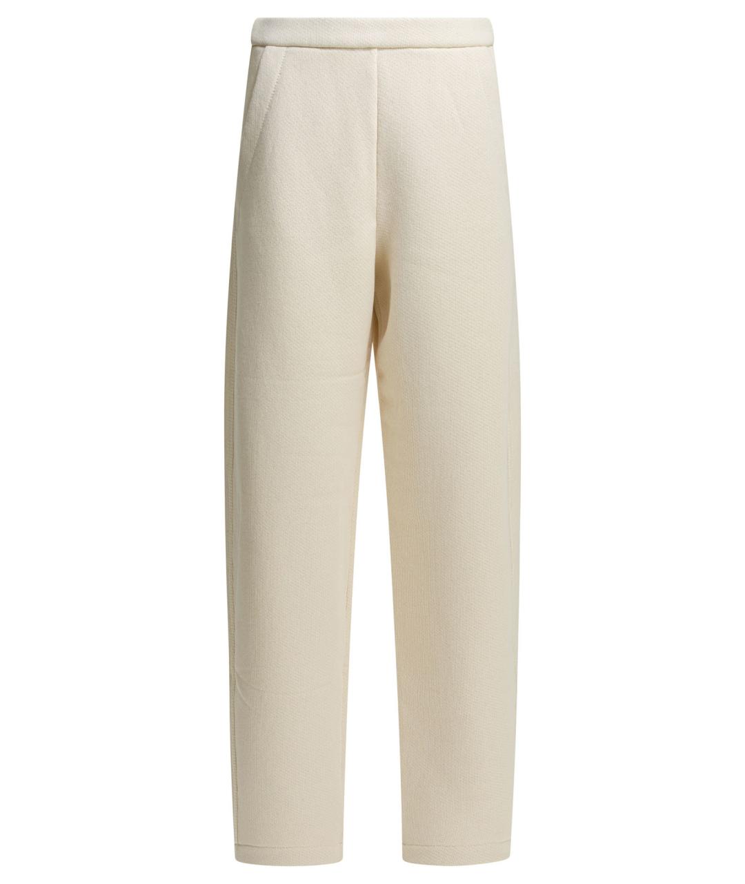 MAX MARA Белые хлопковые прямые брюки, фото 1