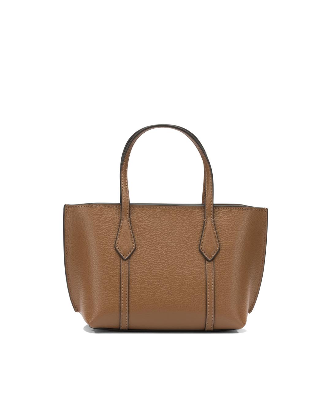 TORY BURCH Коричневая кожаная сумка с короткими ручками, фото 3