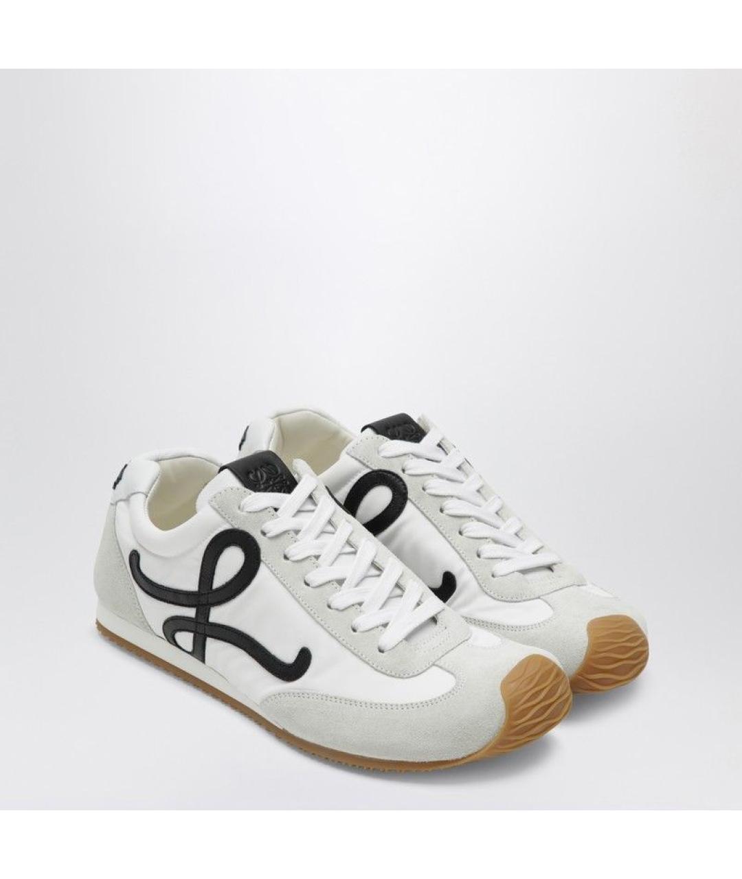 LOEWE Белые кожаные низкие кроссовки / кеды, фото 2