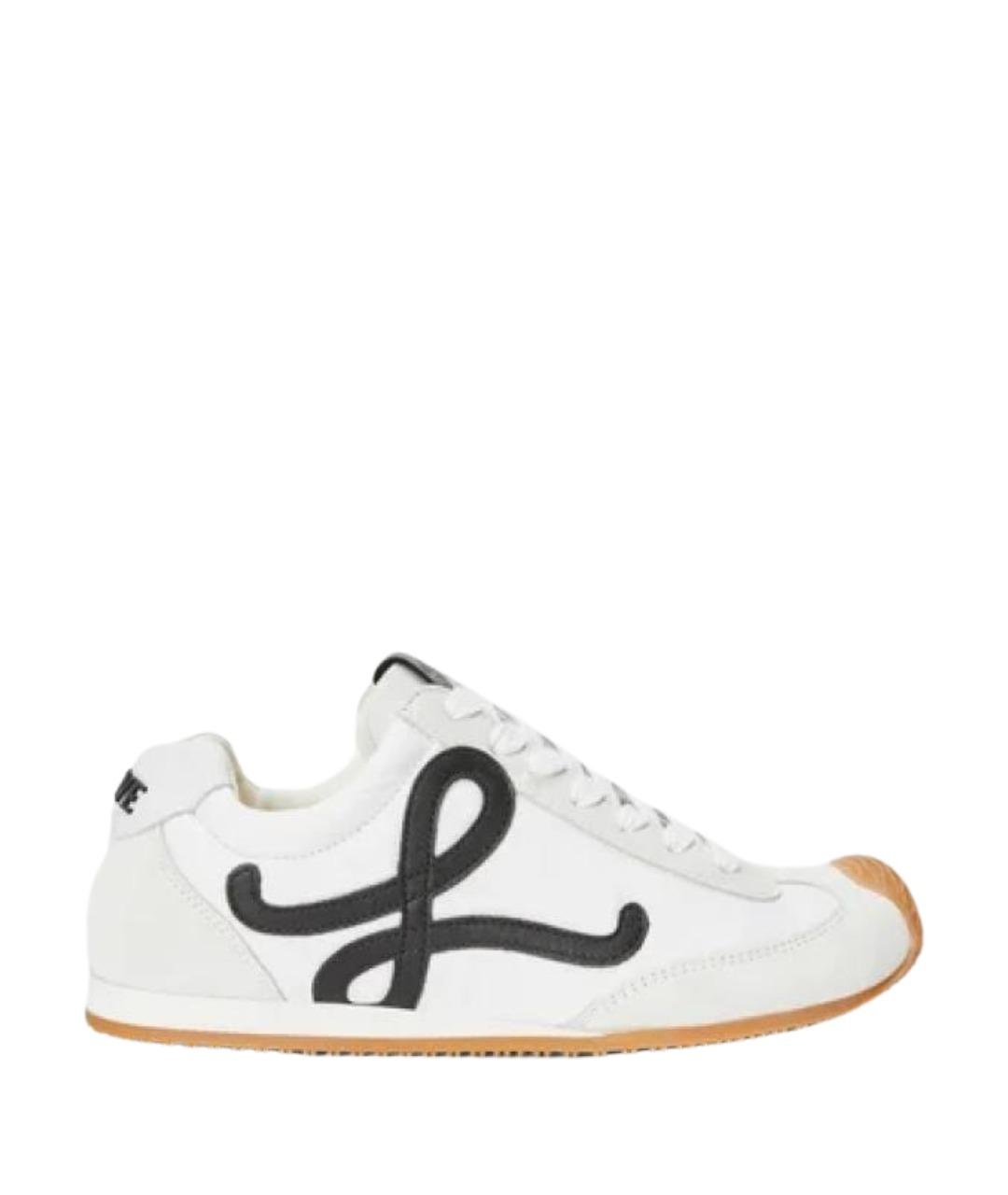 LOEWE Белые кожаные низкие кроссовки / кеды, фото 1