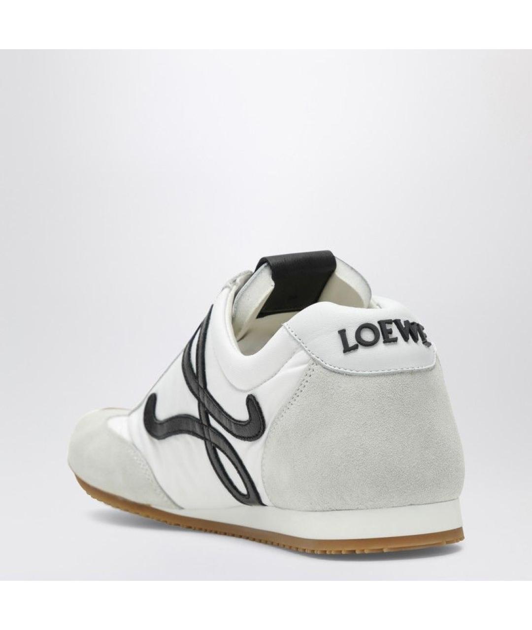 LOEWE Белые кожаные низкие кроссовки / кеды, фото 3