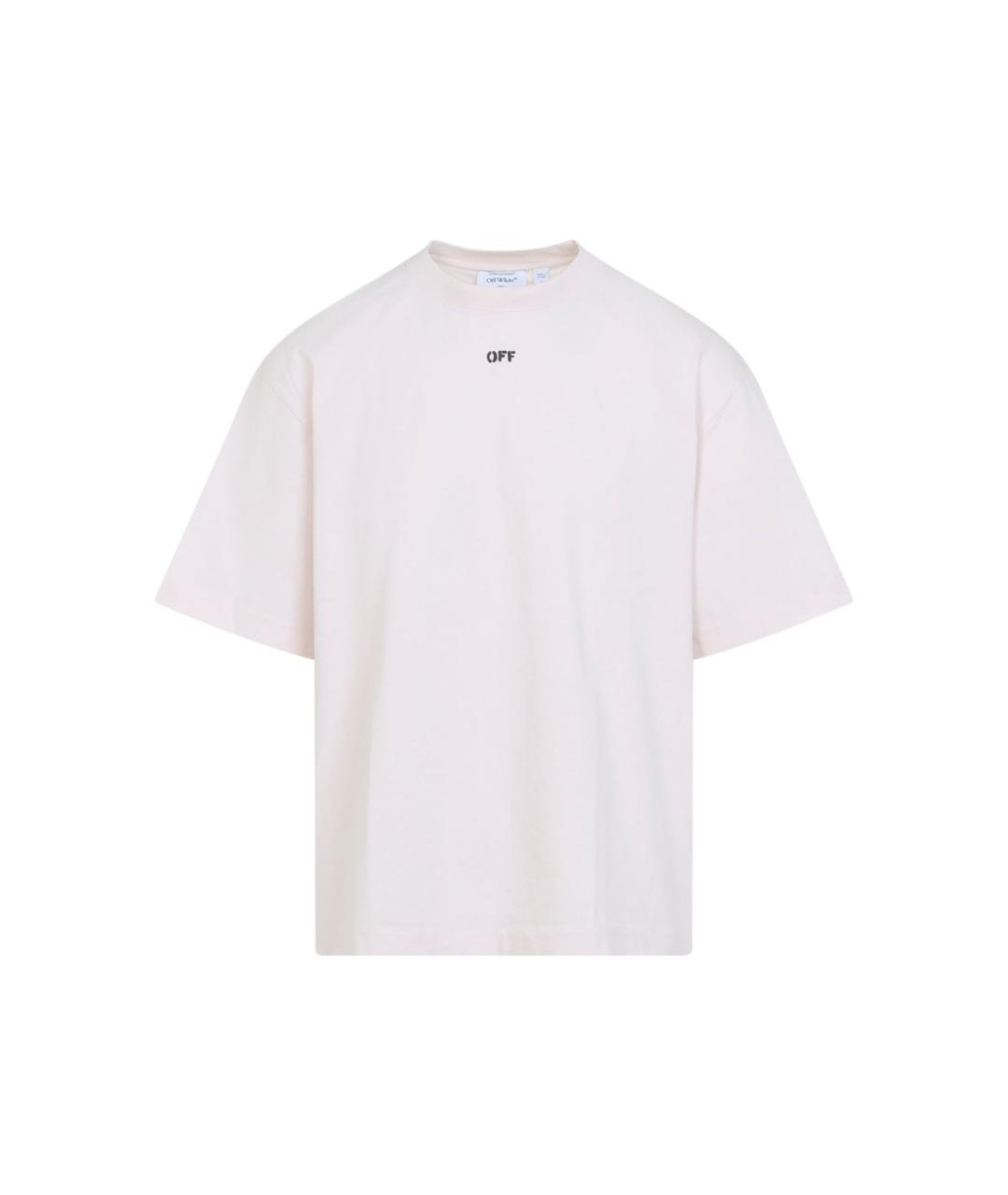 OFF-WHITE Бежевая хлопковая футболка, фото 1