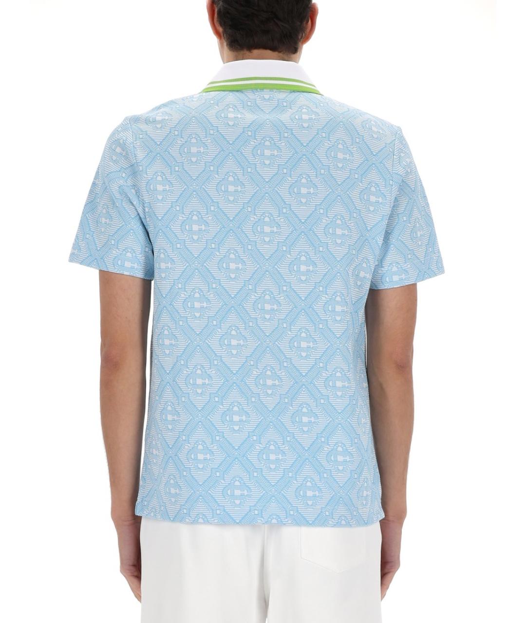 CASABLANCA Голубое хлопковое поло с коротким рукавом, фото 3