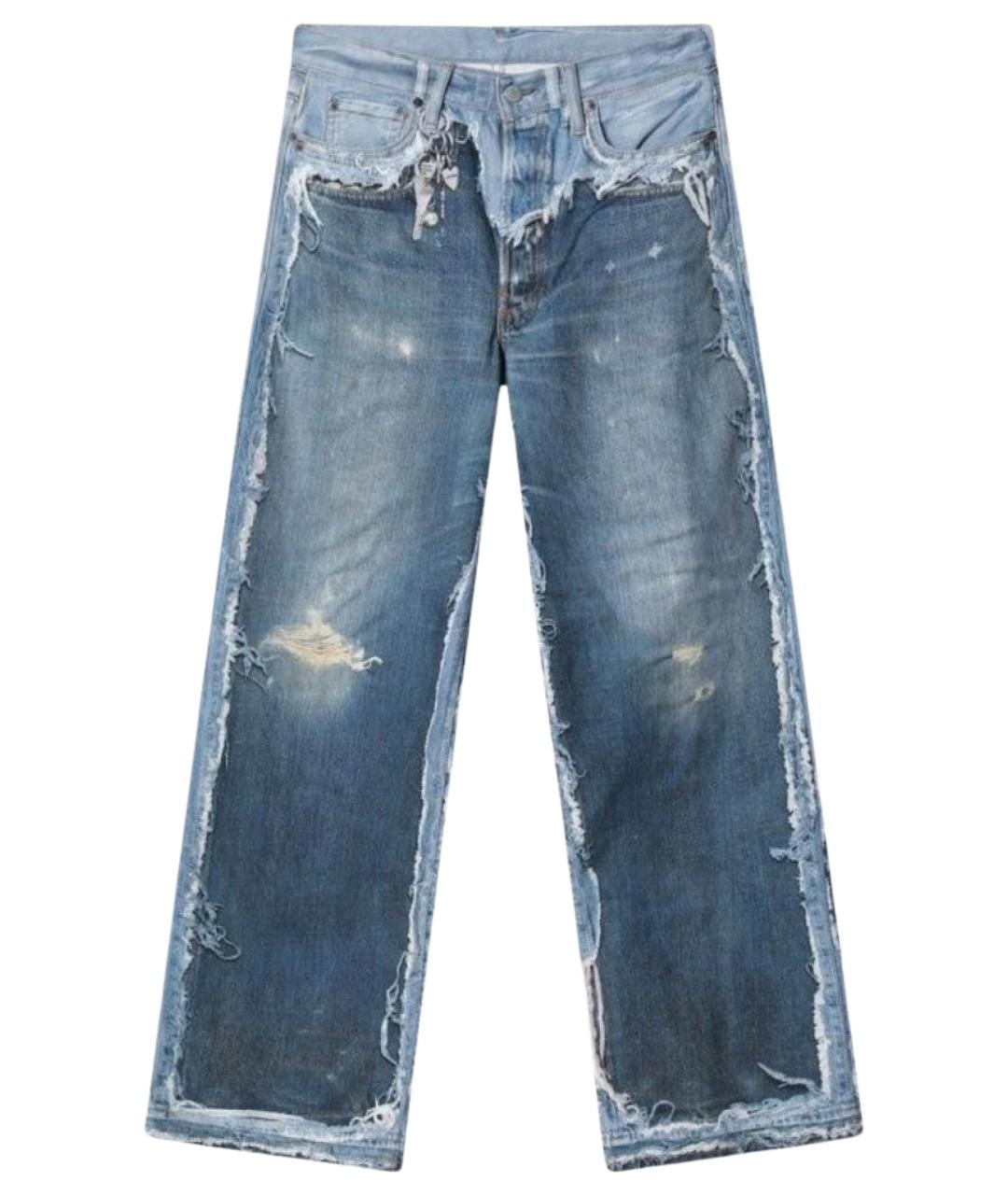 ACNE STUDIOS Голубые хлопковые прямые джинсы, фото 1