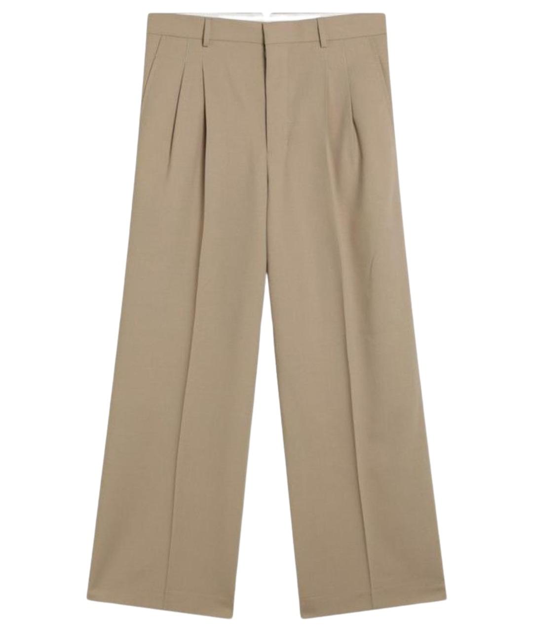 Ami Paris Бежевые шерстяные повседневные брюки, фото 1