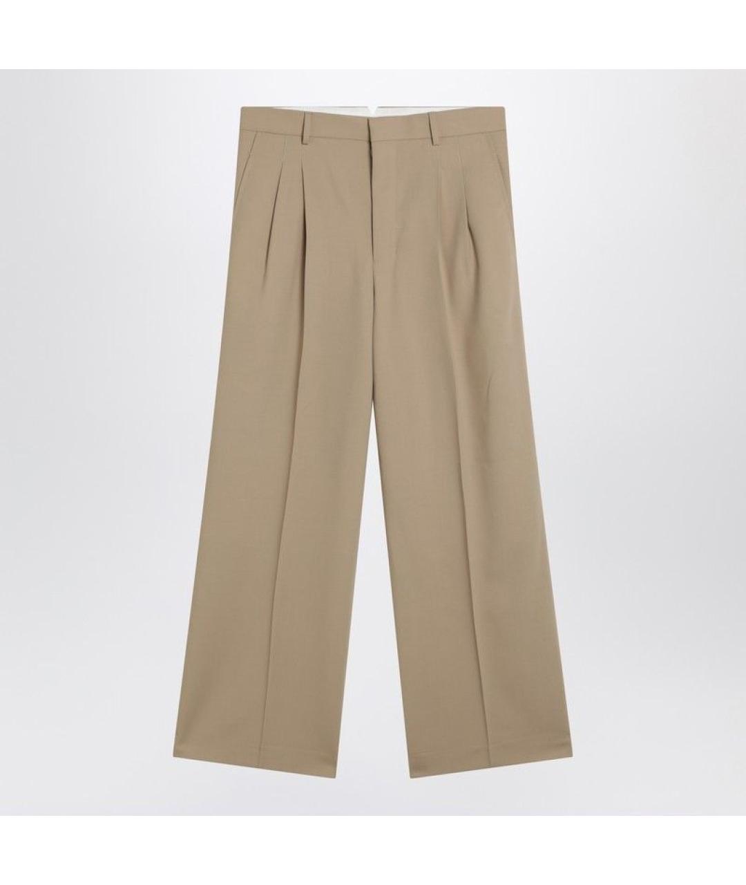 Ami Paris Бежевые шерстяные повседневные брюки, фото 3