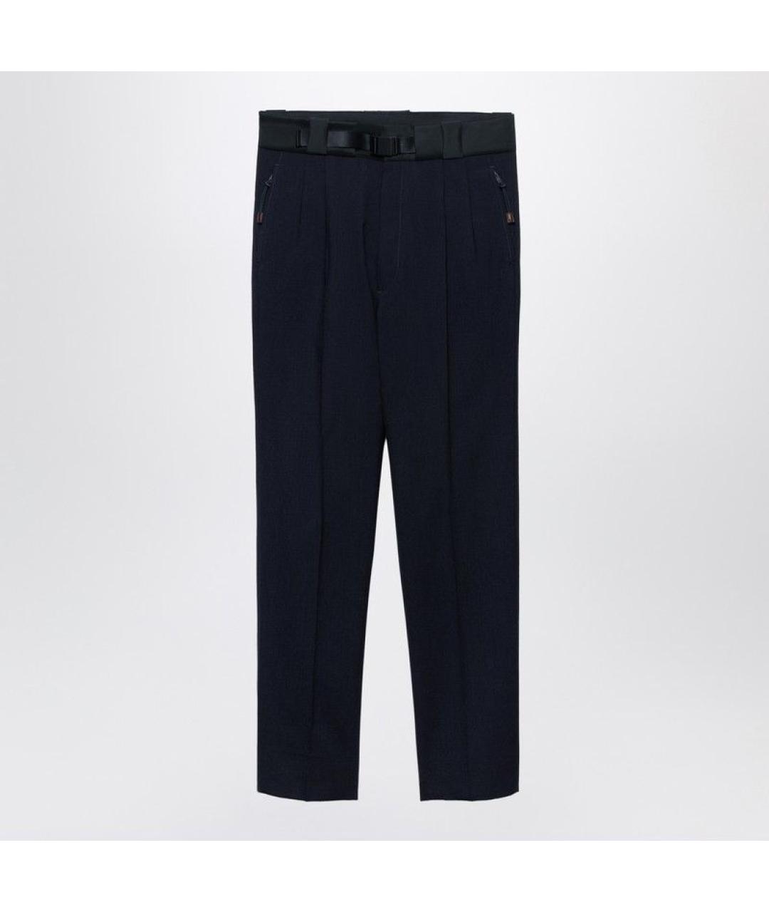 PRADA Синие шерстяные повседневные брюки, фото 3